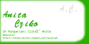 anita cziko business card